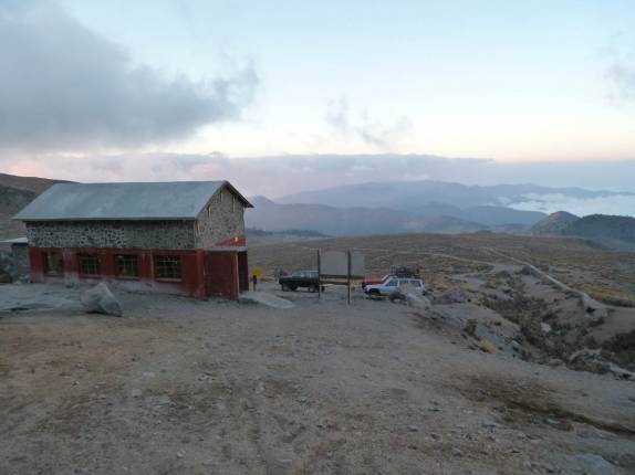 Refúgio de montanhistas no Pico Orizaba, no México